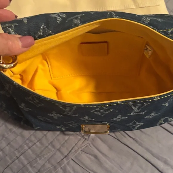 Louis Vuitton Look Alike Denim Monogram Shoulder Bag - Picture 5 of 6